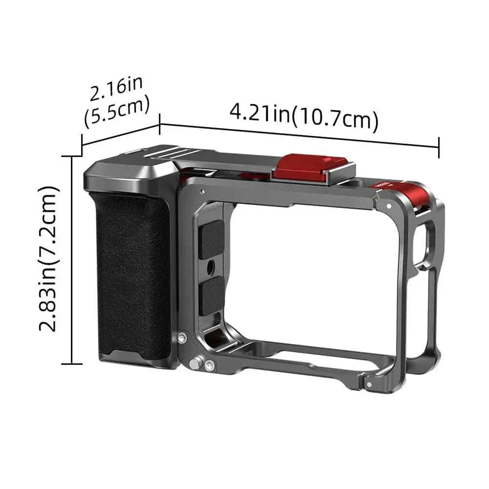 Insta360 Ace Pro 2 metal camera grip mount with quick release, ergonomic rubber handle, and accessory cage