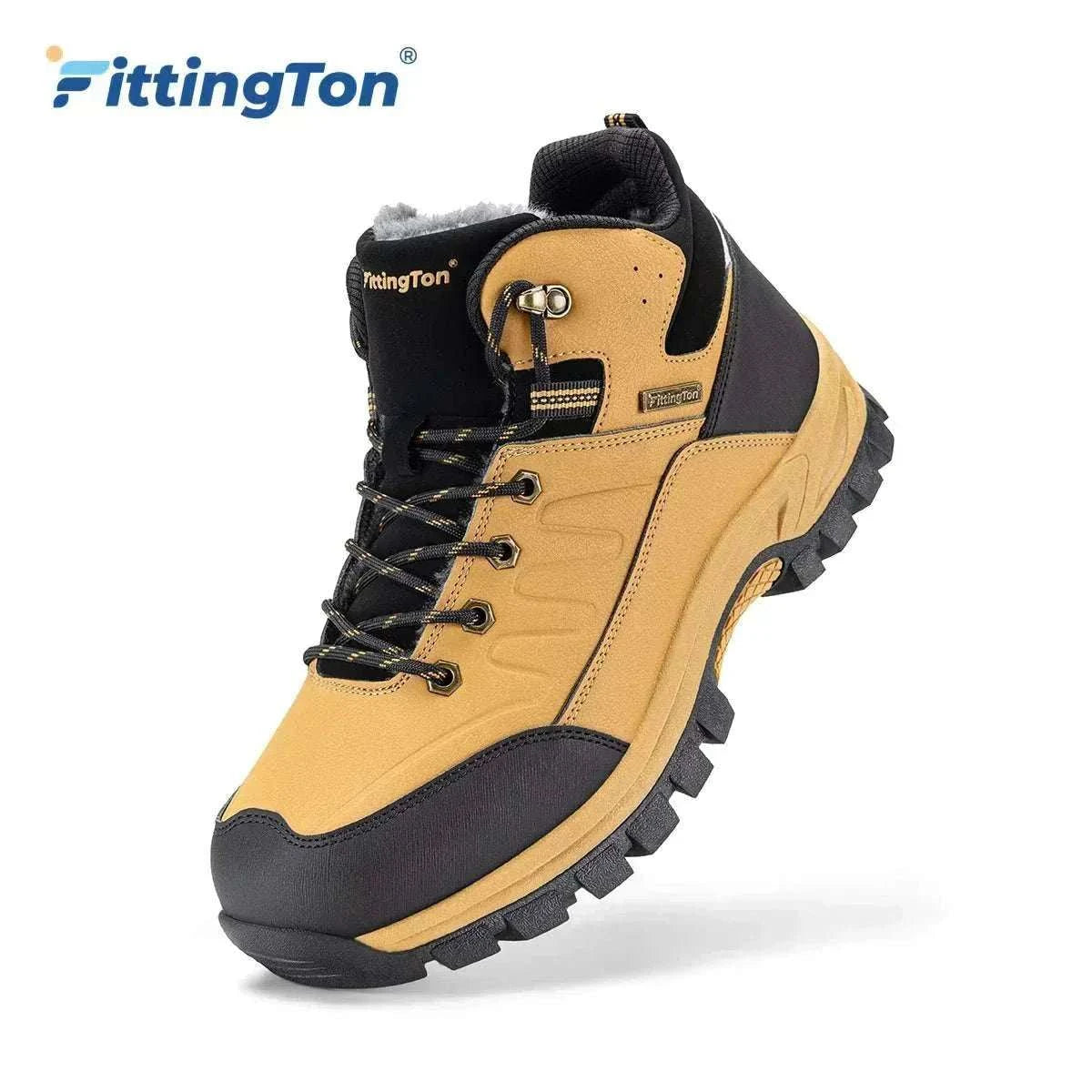 Men's wide snow boots with fur lining, lightweight design, and anti-slip rubber outsole for warmth and comfort