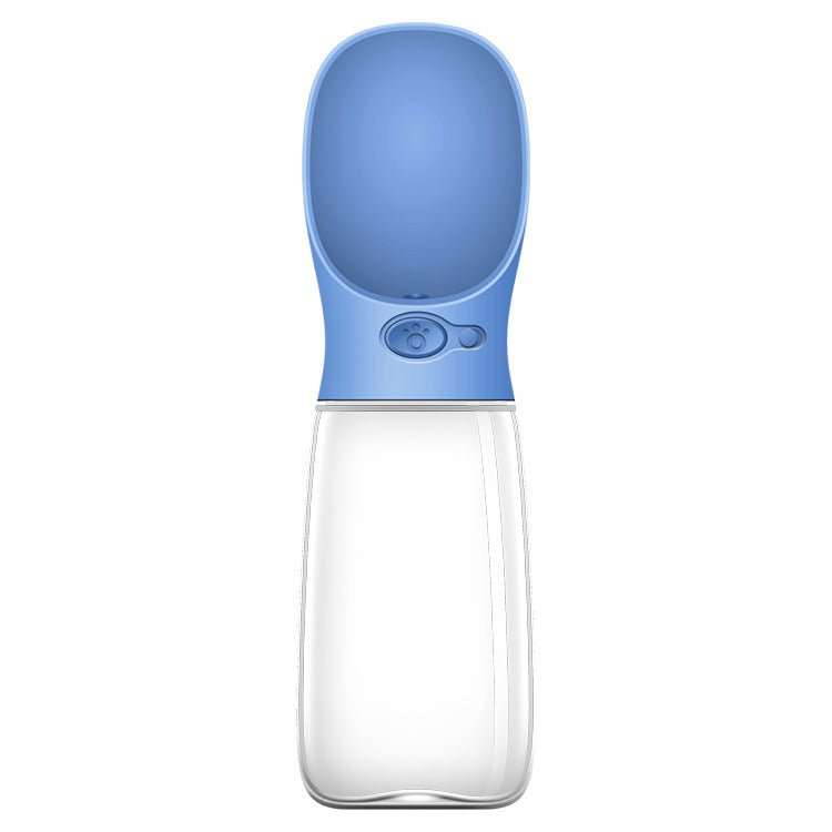 Portable pet water bottle with one-touch button and leakproof design for outdoor adventures