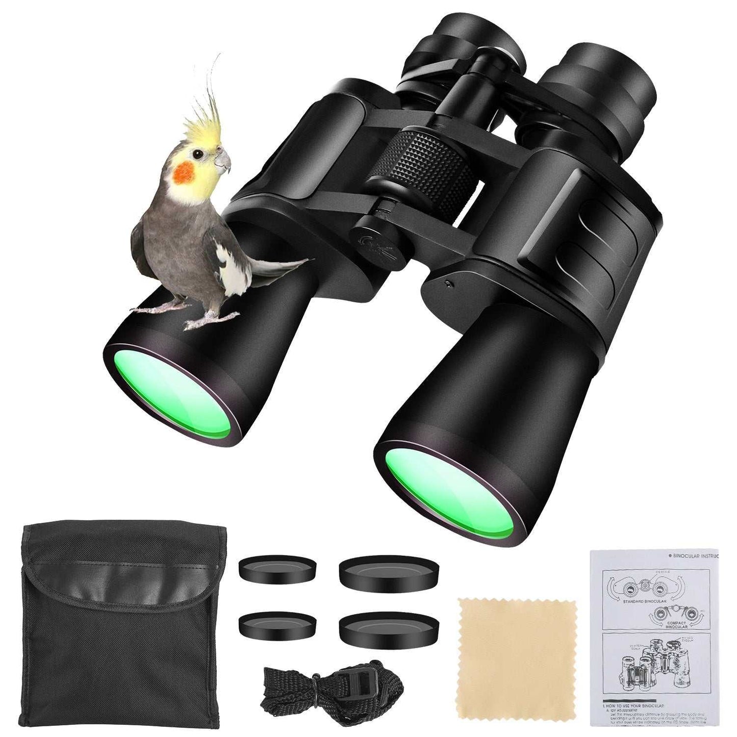 Portable zoom binoculars with FMC lens and 8-24x magnification for bird watching