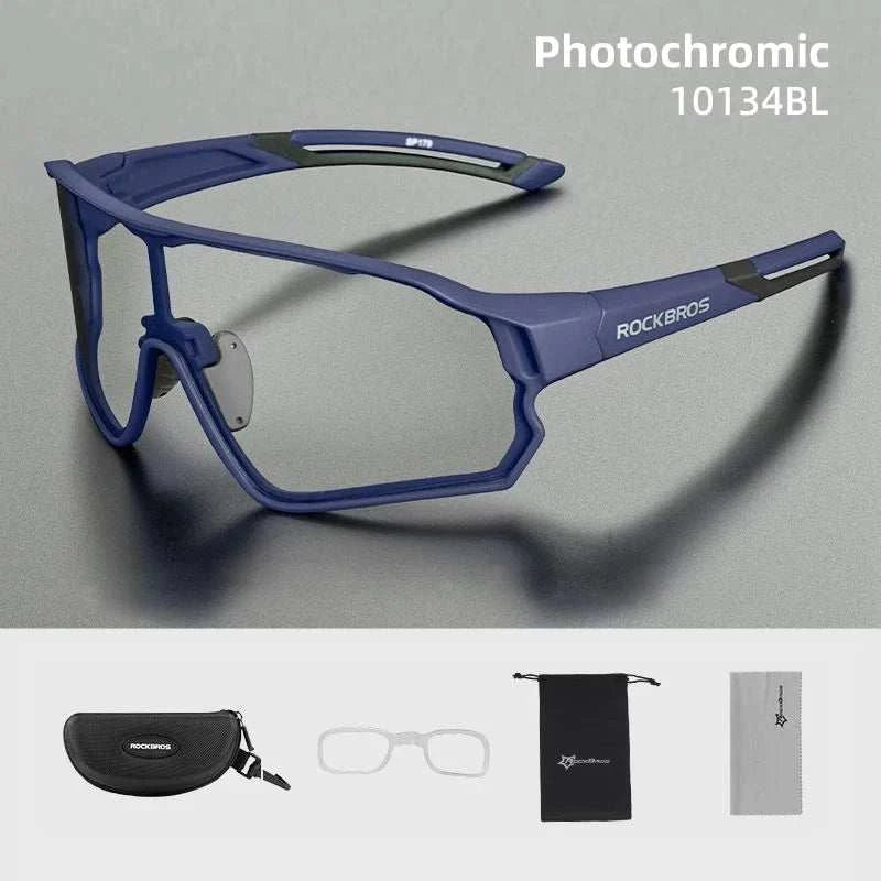 Photochromic cycling glasses with UV400 protection and lightweight TR-90 frame for outdoor sports