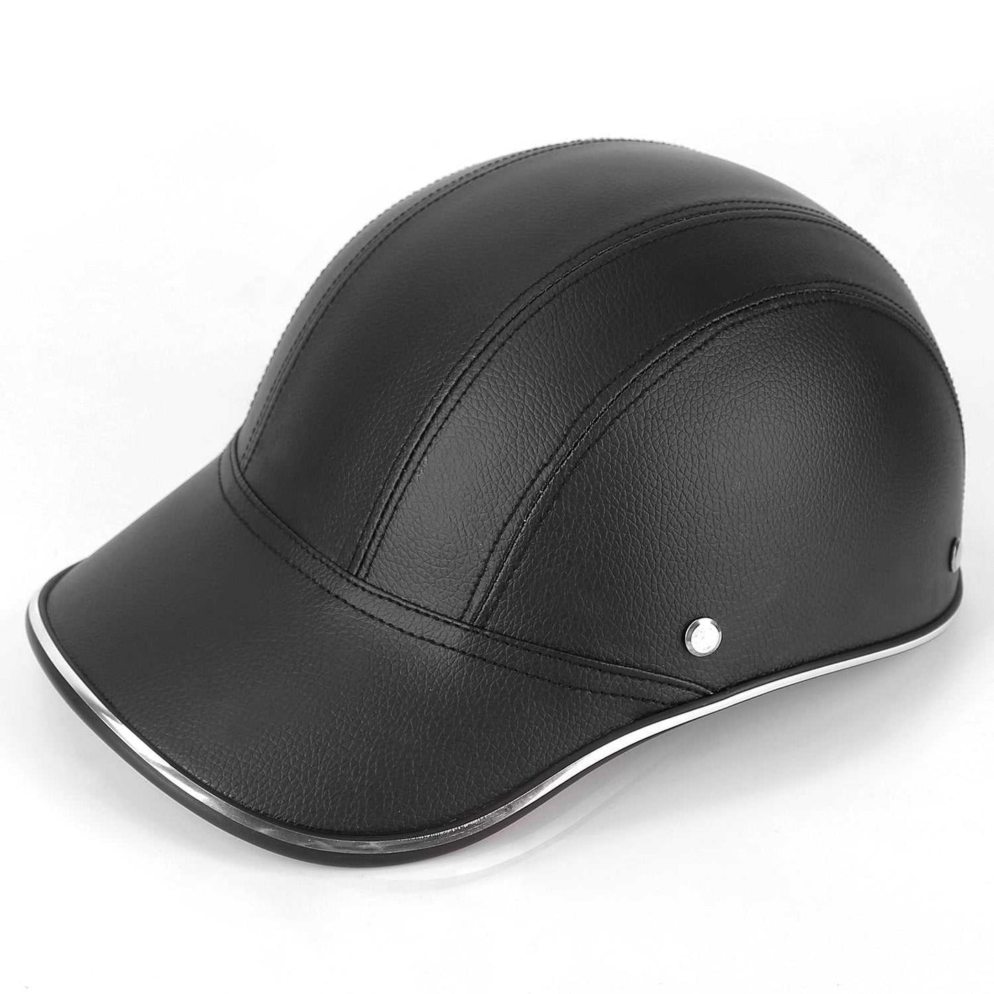 Adjustable safety bicycle helmet with sunshade brim and UV protection in red and black