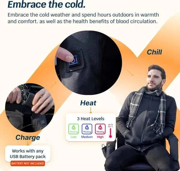 Heated reclining stadium seat with ergonomic back support and cushioned comfort for outdoor sports events