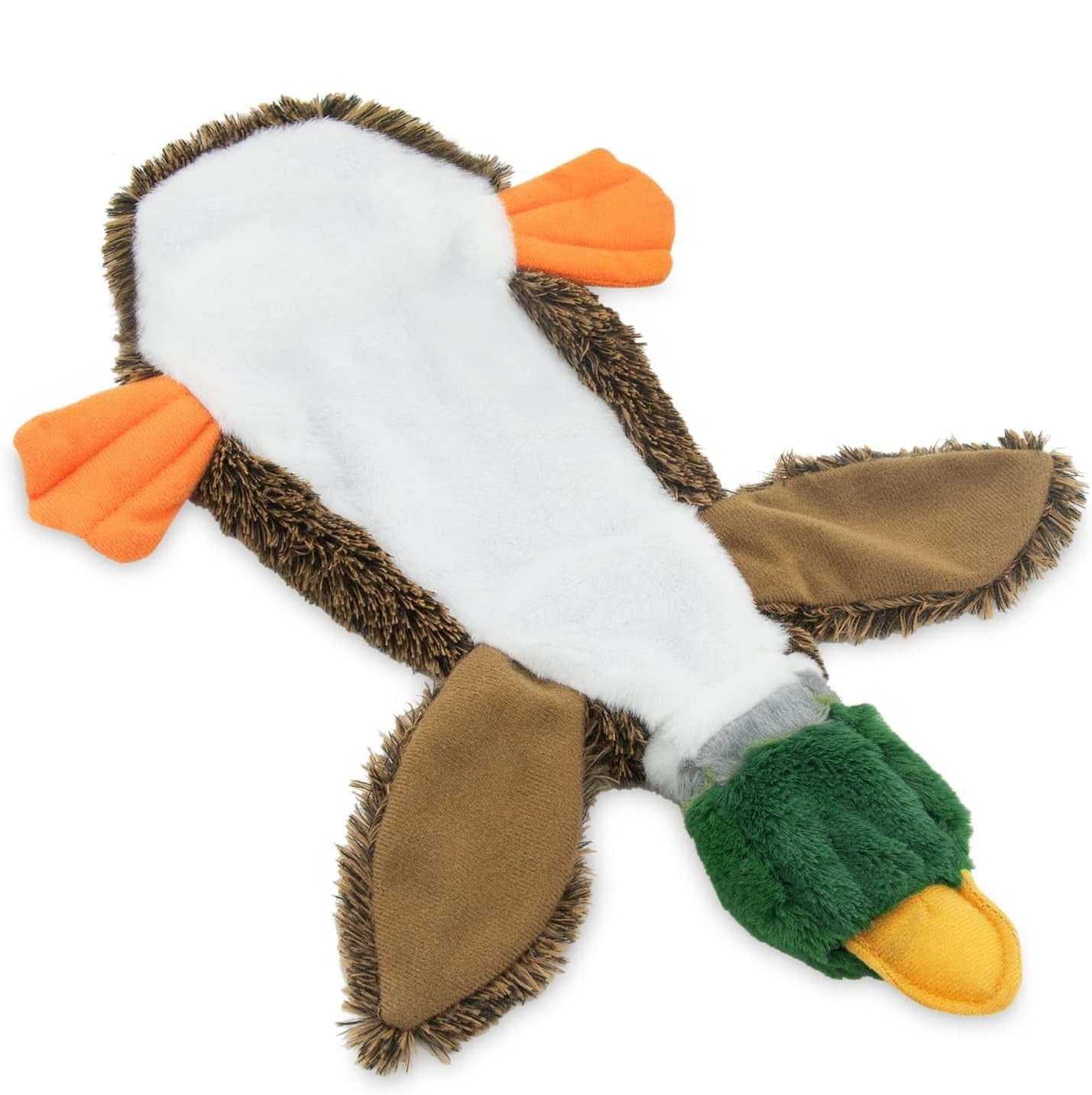 Best Pet Supplies stuffless squeaky duck dog toy with protected squeakers and bottle cavity for all dog breeds