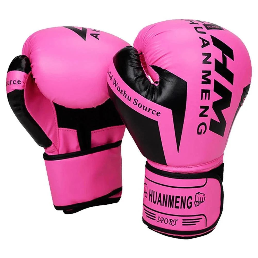 Breathable boxing gloves with durable PU leather and ventilated palm for Muay Thai training