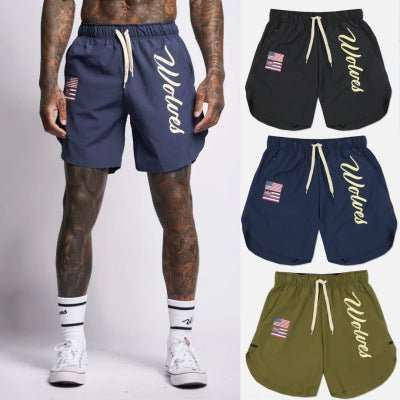Breathable quick dry wicking running shorts for men in lightweight polyester blend fabric