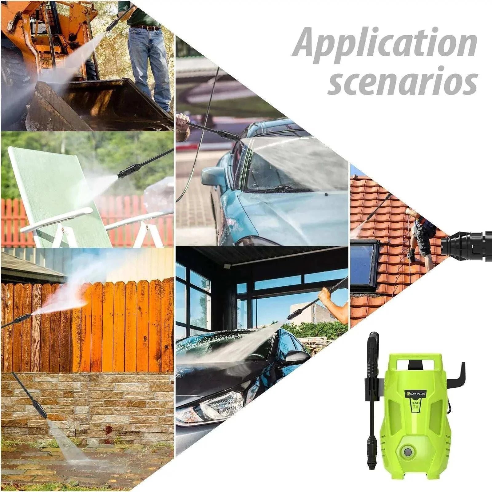 Briefness 2200W pressure washer with 180 bar, 3-in-1 nozzle, and 7m hose for efficient outdoor cleaning