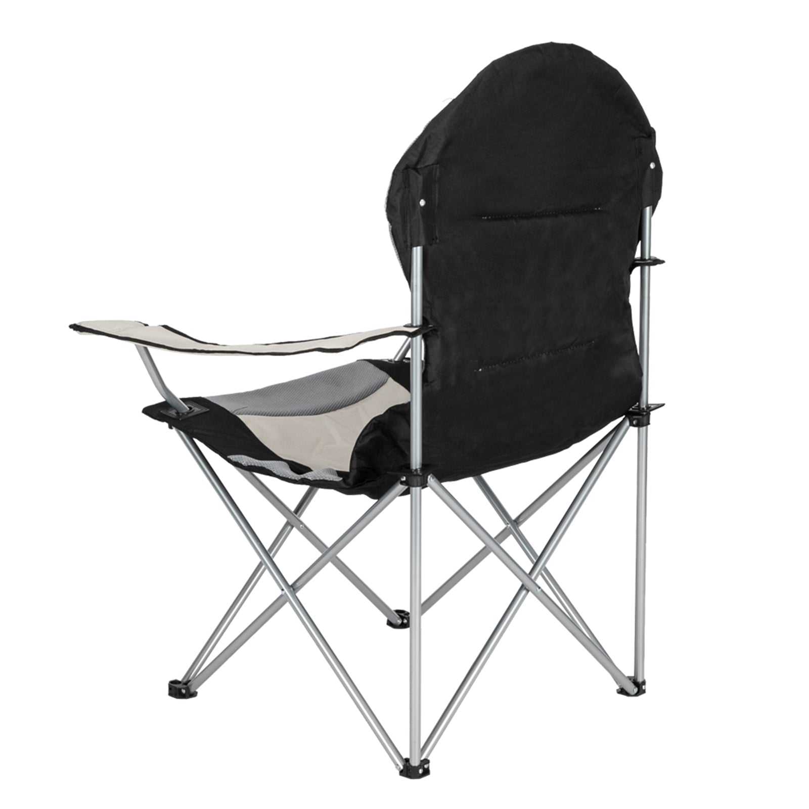 Folding camping chair with iron frame and durable fabric for stable outdoor seating
