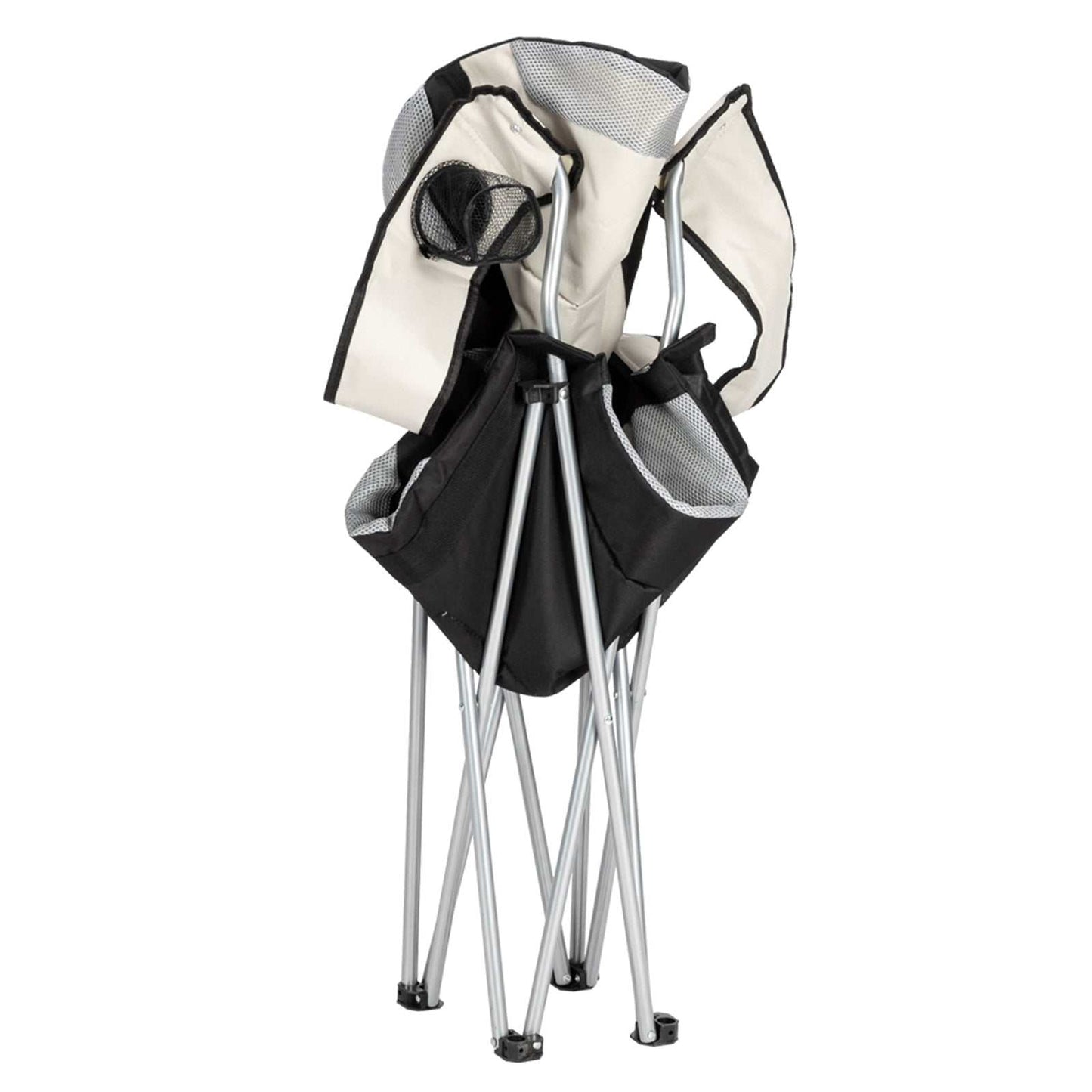 Portable folding camping chair with iron frame and durable fabric for outdoor use
