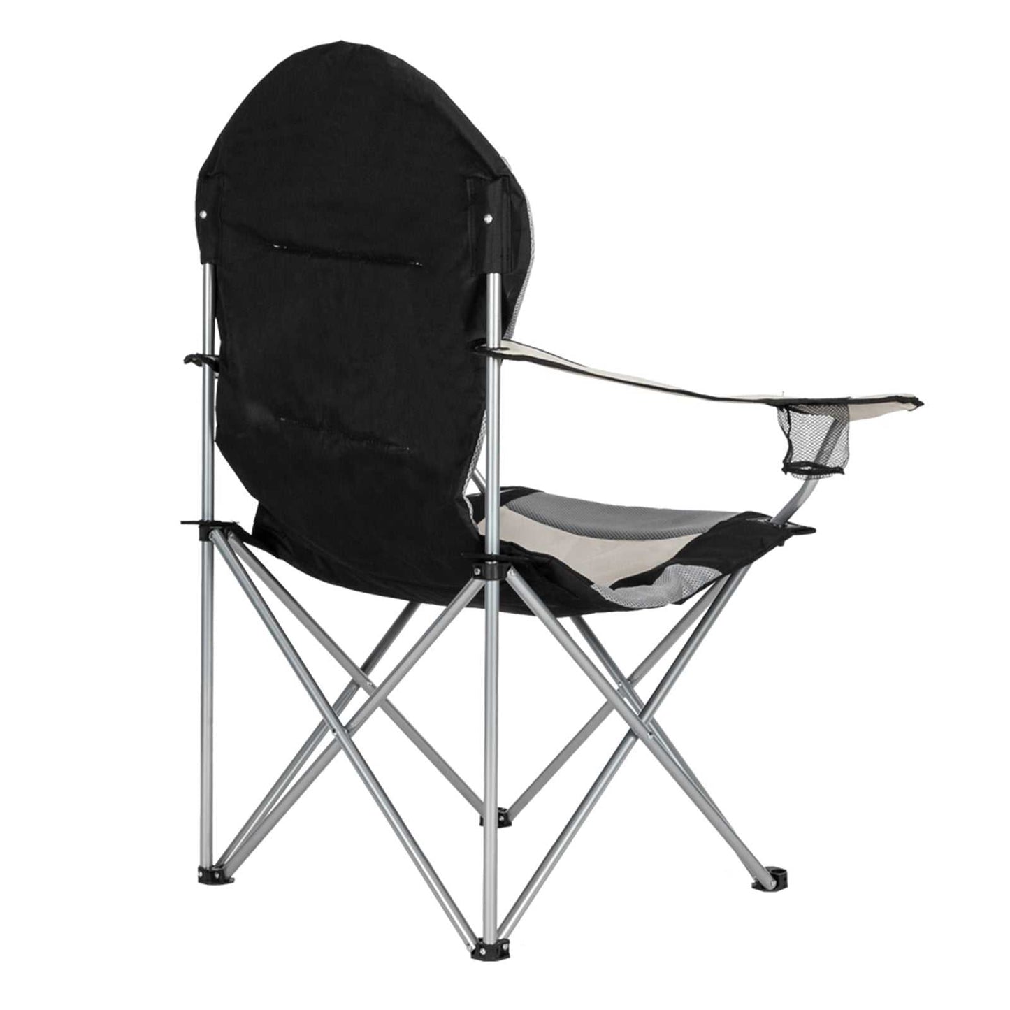 Folding camping chair with iron frame, portable and durable for outdoor use