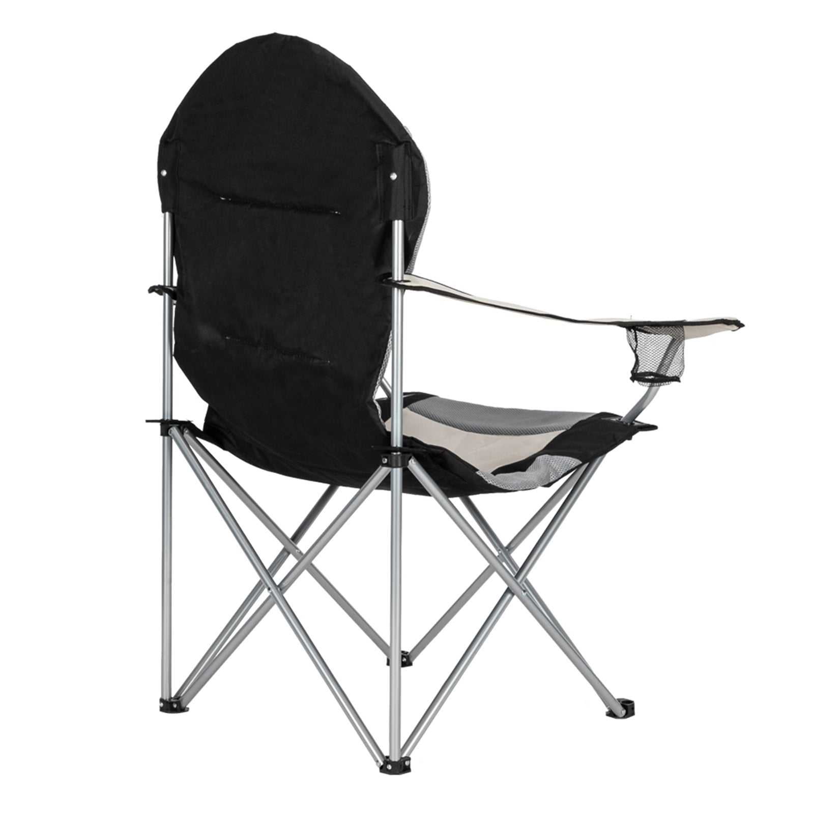 Folding camping chair with iron frame, portable and durable for outdoor use