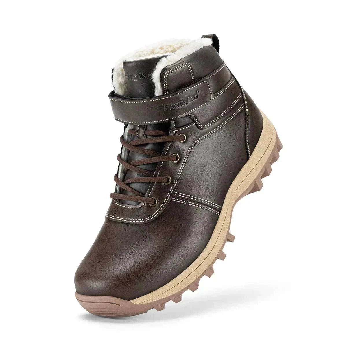 Closure Fittington Snow Boots for men with wide toe box, plush lining, and hook-and-loop closure for warm winter comfort