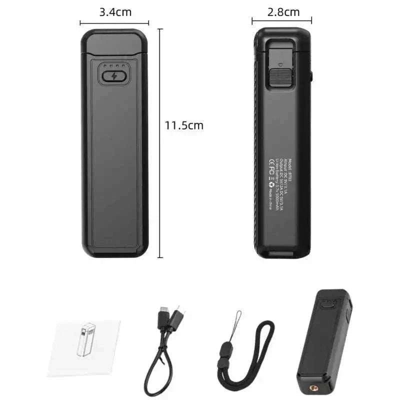 Portable battery hand grip with fast charging power bank for pocket action cameras