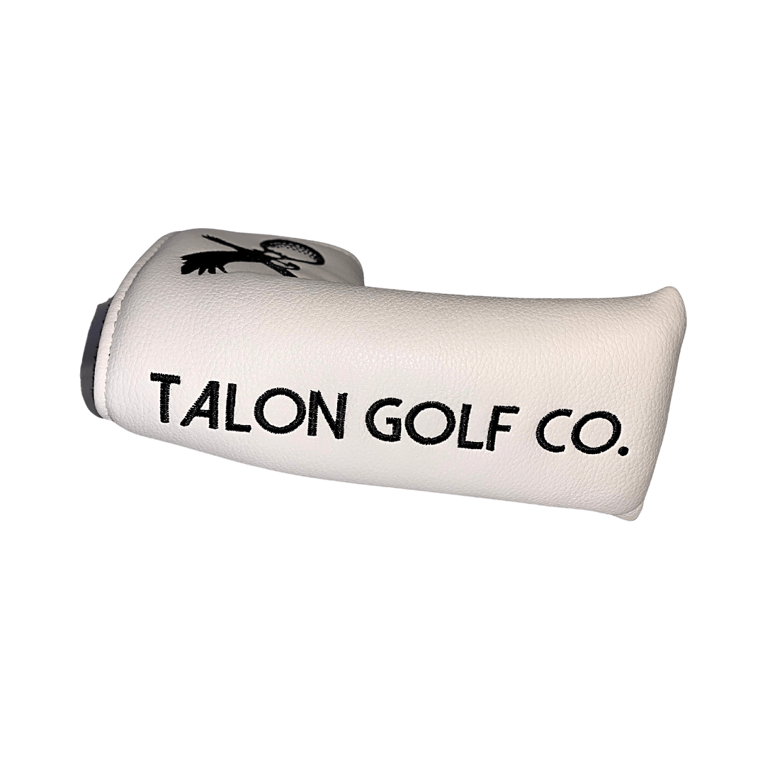 Eagle Blade Putter Cover in blue PU leather with magnetic snap and velvet lining for waterproof protection