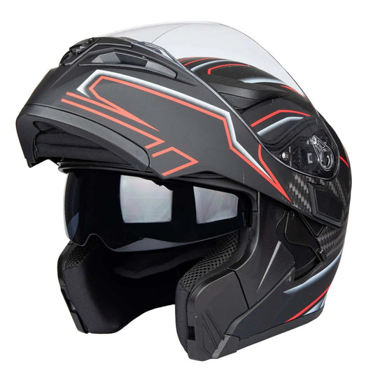 ECE Approved Modular Flip Up Motorcycle Helmet With Dual Sun Visor - Mach Z Country LLC