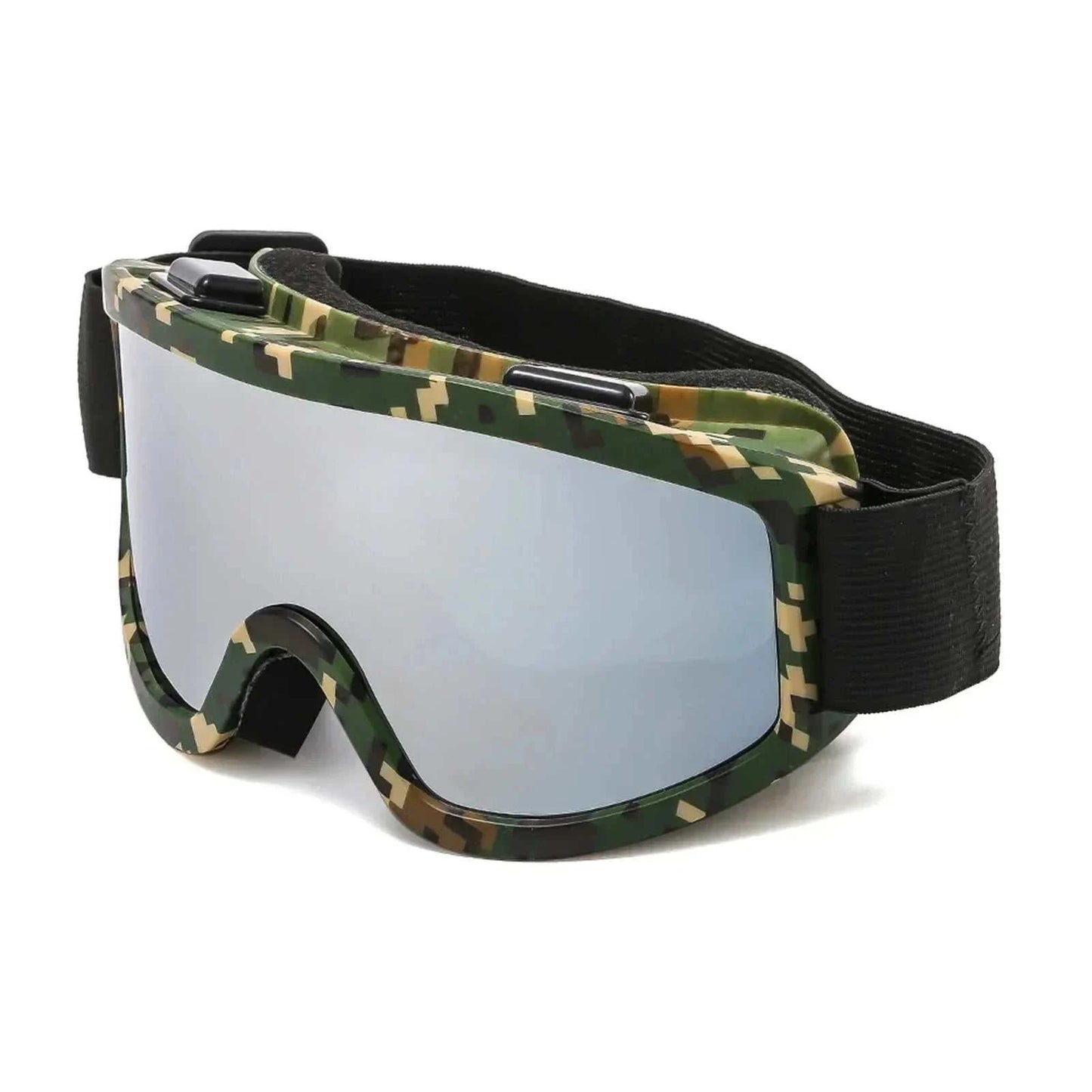 Frame ski goggles with anti-glare UV protective lenses designed for snowboarding and skiing