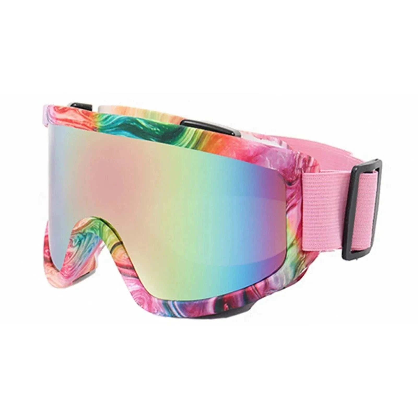 Frame ski goggles with anti-glare lenses for snowboarding and skiing, durable PC frame and UV protection