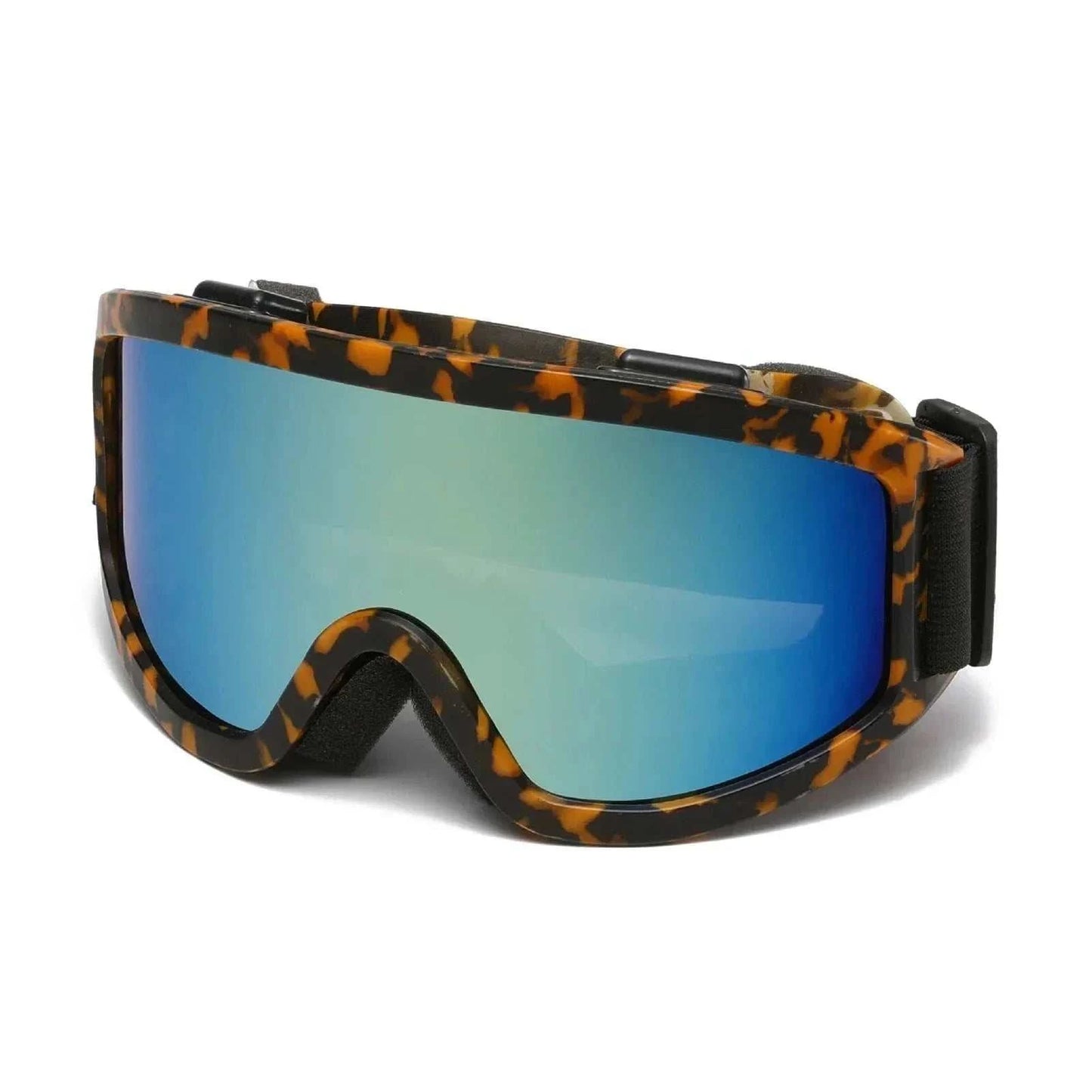 Frame ski goggles with anti-glare lenses for snowboarding and skiing protection
