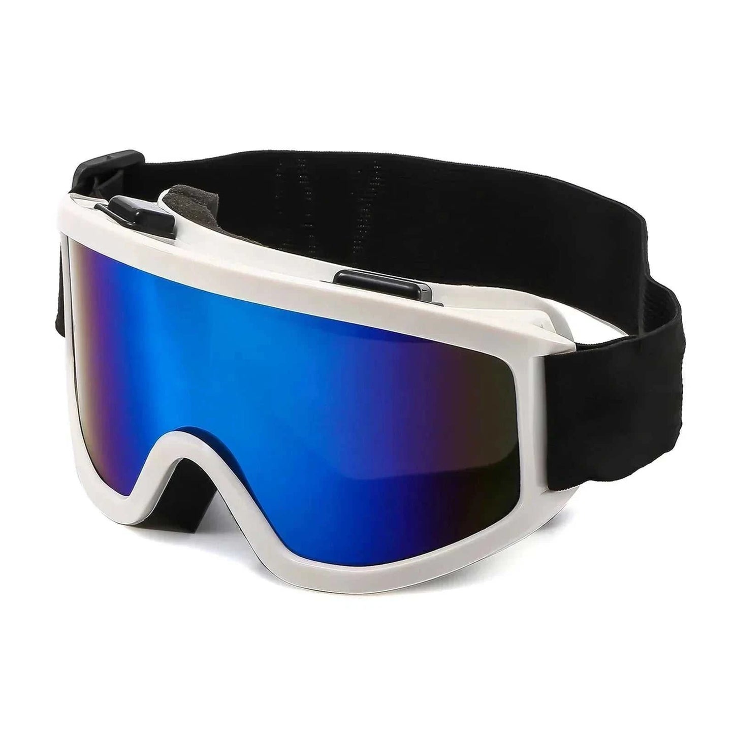 Frame ski goggles with anti-glare lenses for snowboarding and skiing protection
