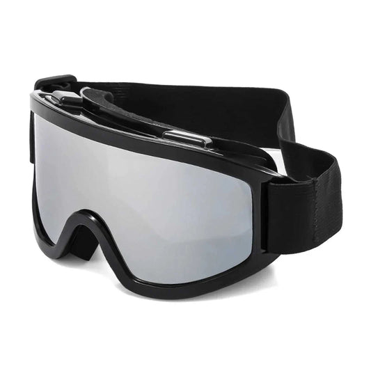 Frame ski goggles with anti-glare UV-protective lenses for snowboarding and skiing