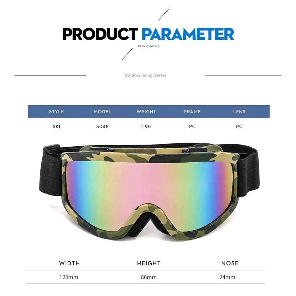 Frame ski goggles with anti-glare UV protective lenses for skiing and snowboarding