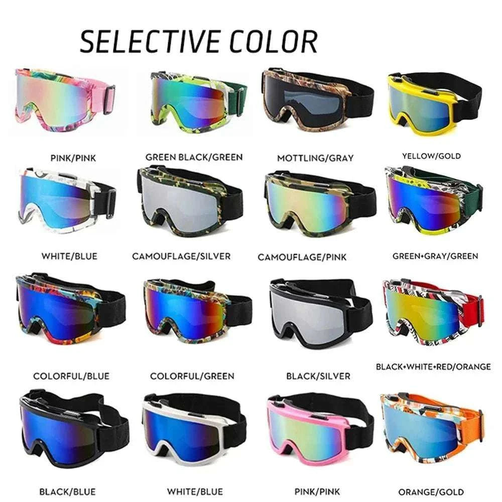 Frame ski goggles with anti-glare UV protective lenses for snowboarding and skiing