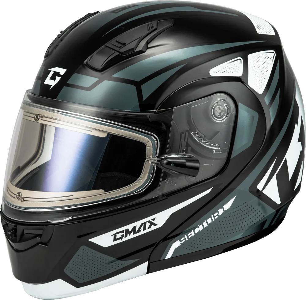 Gmax MD-04 Sector modular snow helmet with electric fog-free shield and UV protection