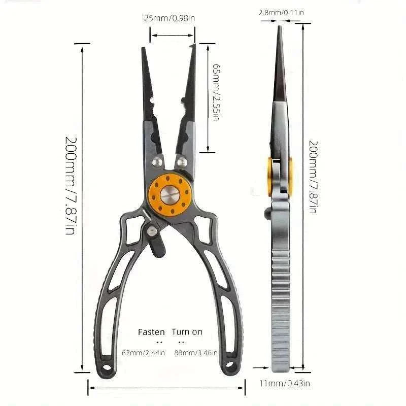 Hign Concerned Aviation Aluminum fishing pliers with SS420 jaw and wire cutter in compact corrosion-resistant design