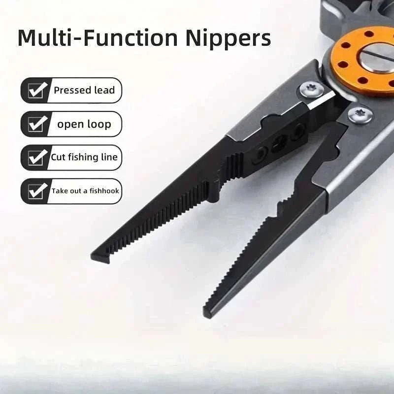 Hign Concerned Aviation Aluminum fishing pliers wire cutter multifunctional tool with SS420 jaw and compact nylon bag packaging