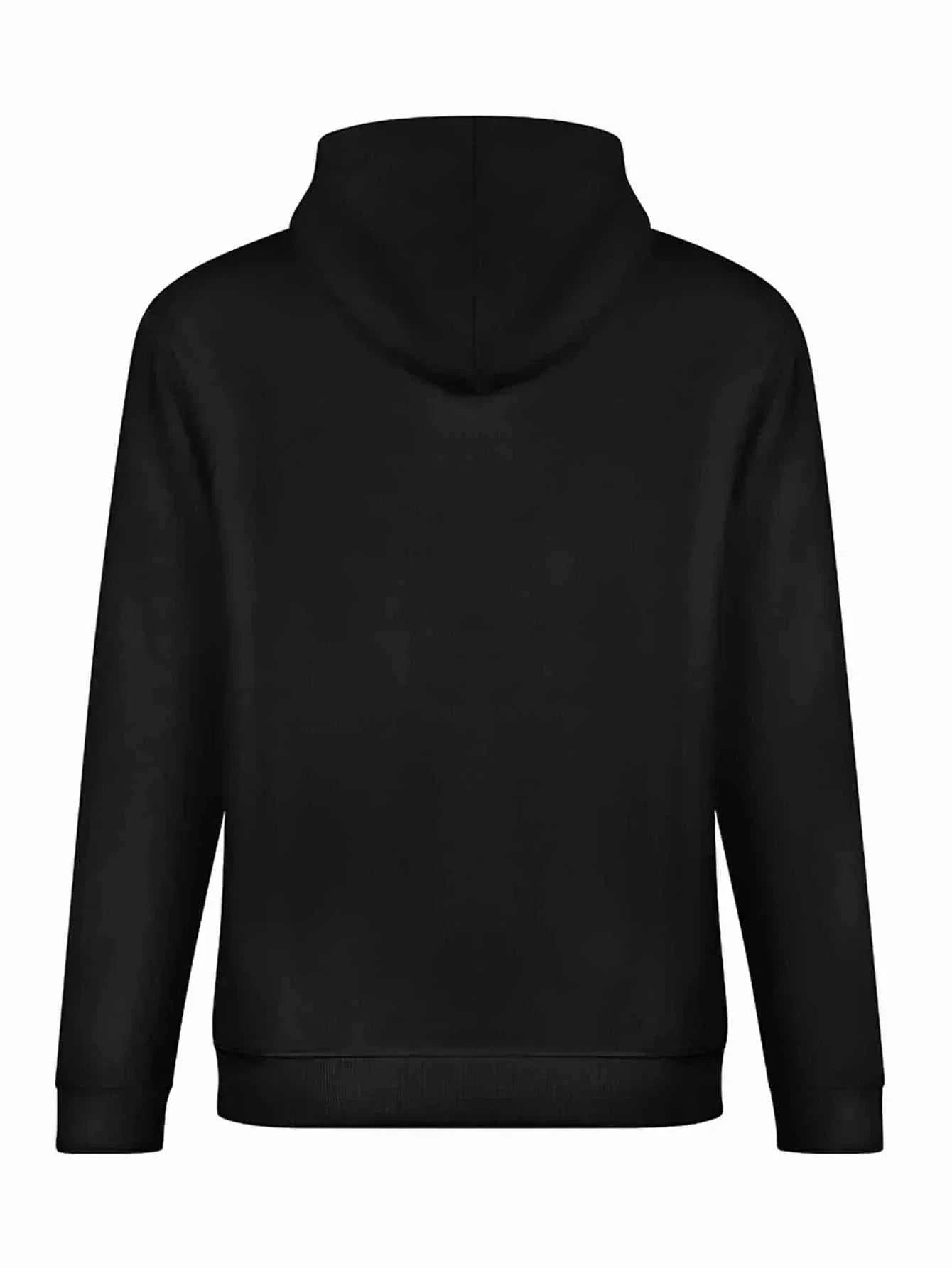 Men's long sleeve cotton-polyester blend hoodie with hood and casual print-pattern design for fall and winter comfort