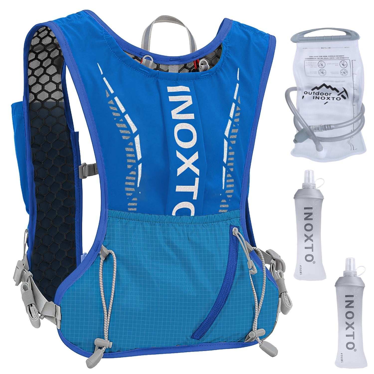 Hydration vest running backpack with water bladders and breathable mesh for trail running