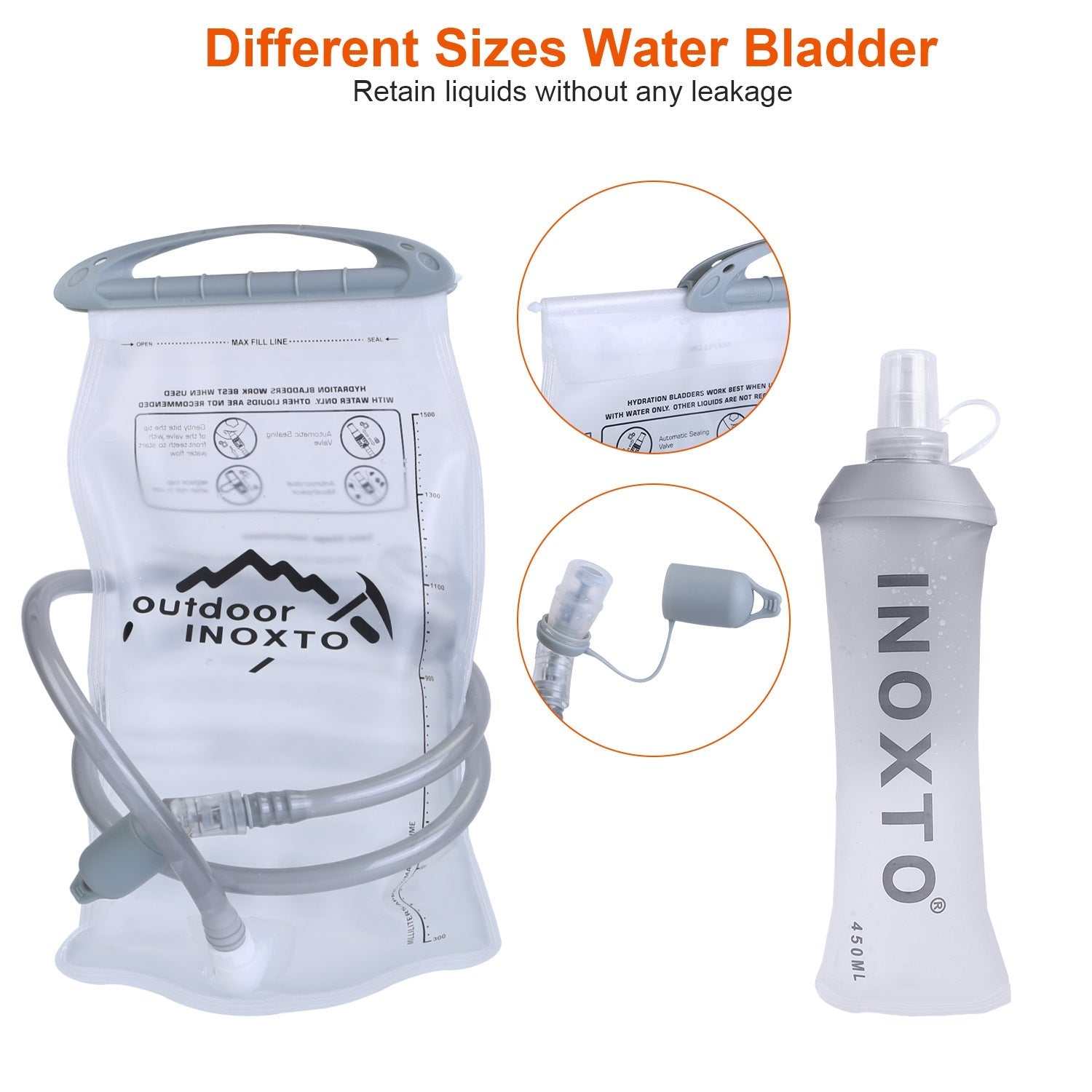 Hydration vest running backpack with water bladder and multiple pockets for trail running