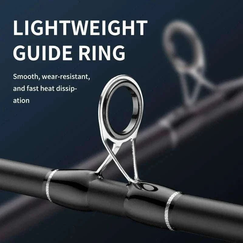 High-performance spinning and casting fishing rod with carbon construction and Fuji guides for saltwater and freshwater fishing