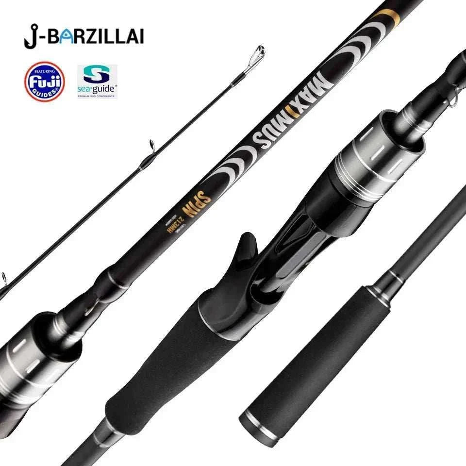High-performance spinning and casting fishing rod with carbon construction and Fuji guides for saltwater and freshwater use