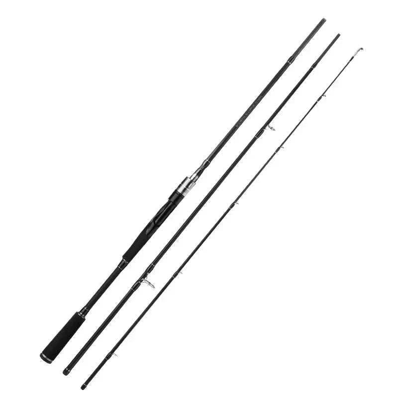 High-performance spinning and casting fishing rod with carbon construction and Fuji guides for saltwater and freshwater fishing