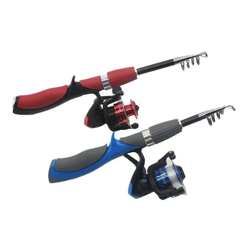 Kids telescopic fishing rod set with spinning reel and hooks for beginner anglers