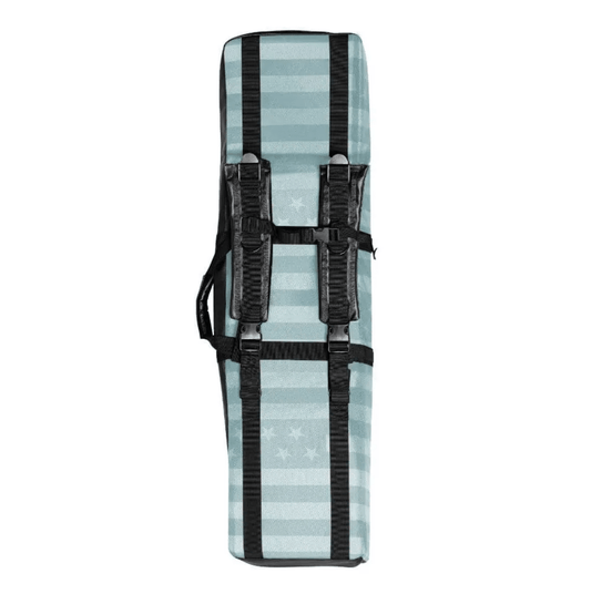 Lady Liberty Hybrid Rifle Case with dual compartments for two rifles, pistol pockets, triple-security ammo pouches, and hybrid carry system