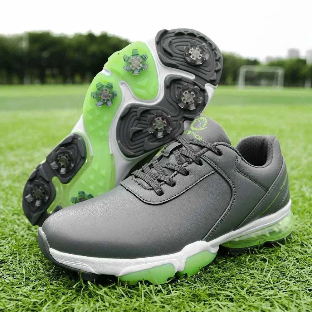 Men’s professional golf shoes with anti-slip rubber outsole and EVA insole, available in sizes 7–14