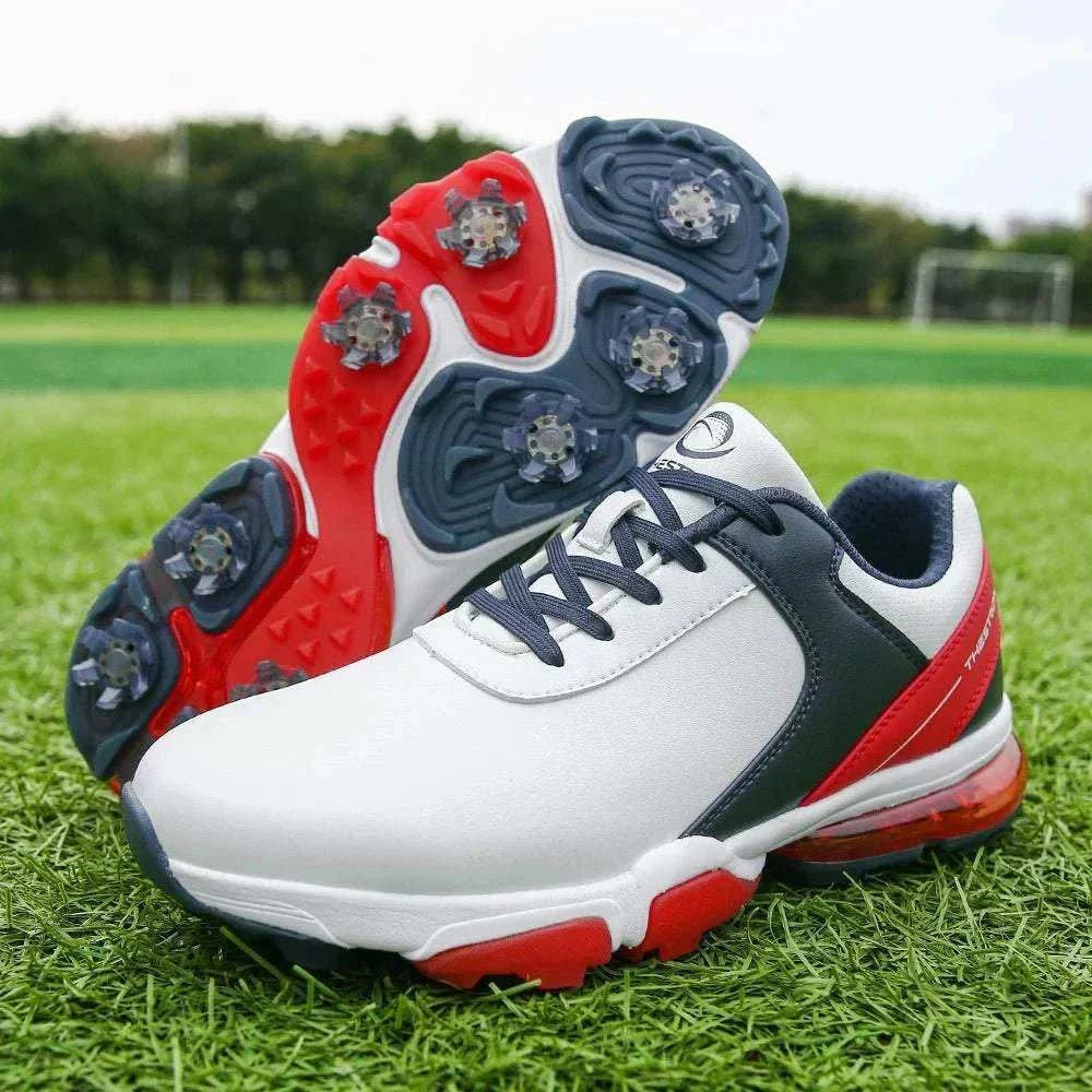 Men’s professional golf shoes with anti-slip rubber outsole and EVA insole, available in sizes 7-14