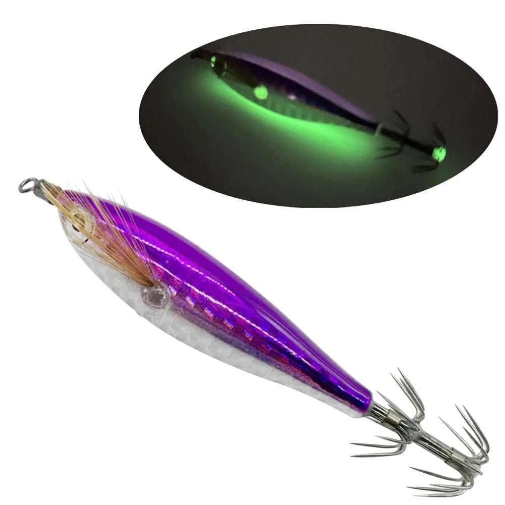 Luminous fishing bait octopus cuttlefish squid lure glowing bright for night fishing tackle