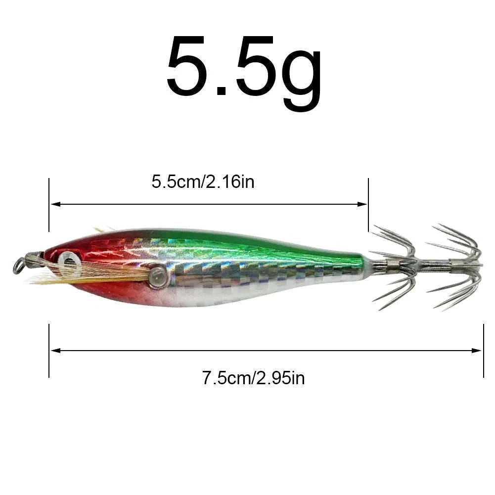 Luminous octopus cuttlefish squid bait lure glowing bright for ocean fishing with corrosion-resistant hook