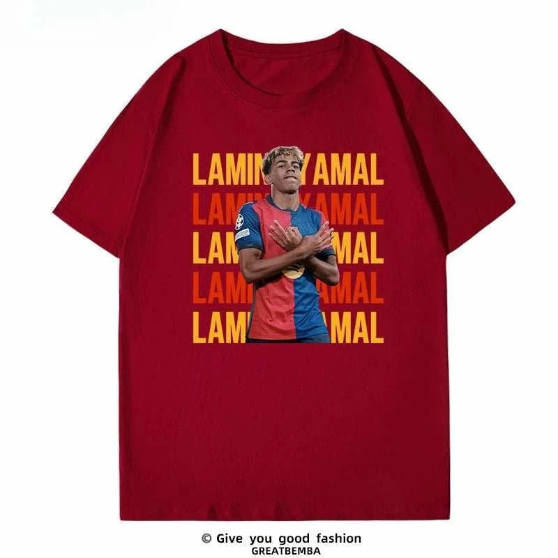 Men's Pure Cotton Football short sleeve tee with breathable fabric and bold print