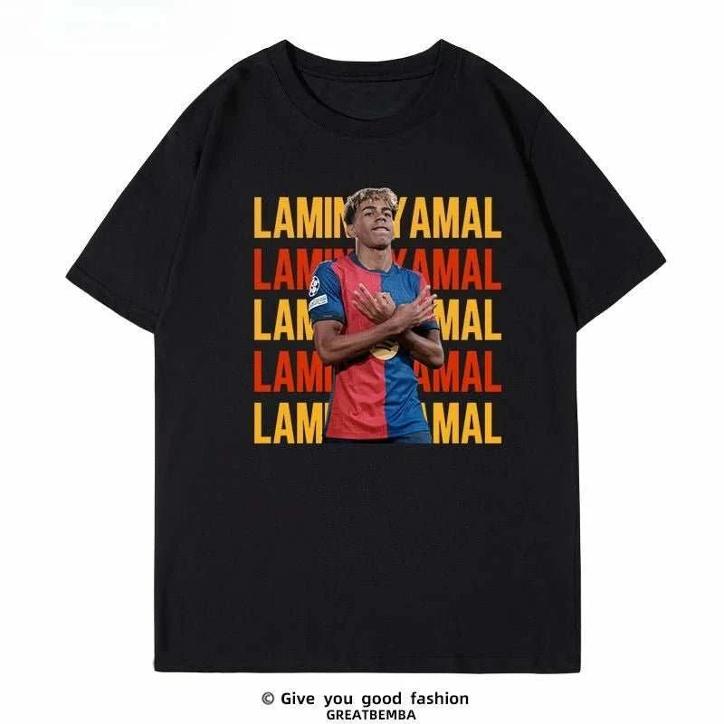 Men's Pure Cotton Football short sleeve tee breathable lightweight knit O-neck design with bold print for summer sports and casual wear