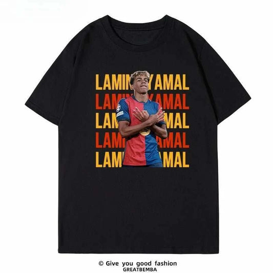 Men's Pure Cotton Football short sleeve tee breathable lightweight knit O-neck design with bold print for summer sports and casual wear