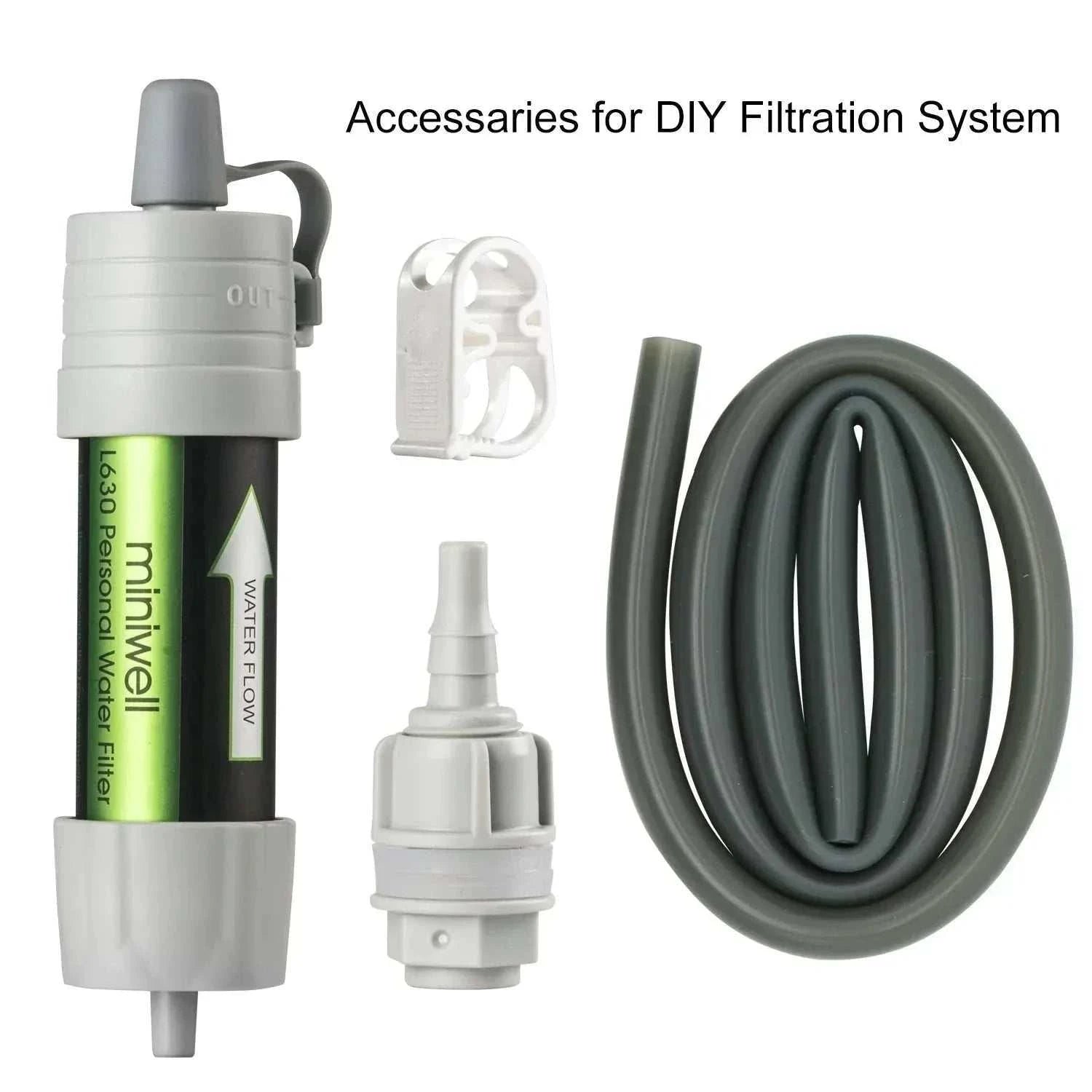 Miniwell L630 portable water filter for survival kits with ultrafiltration and multiple attachment options