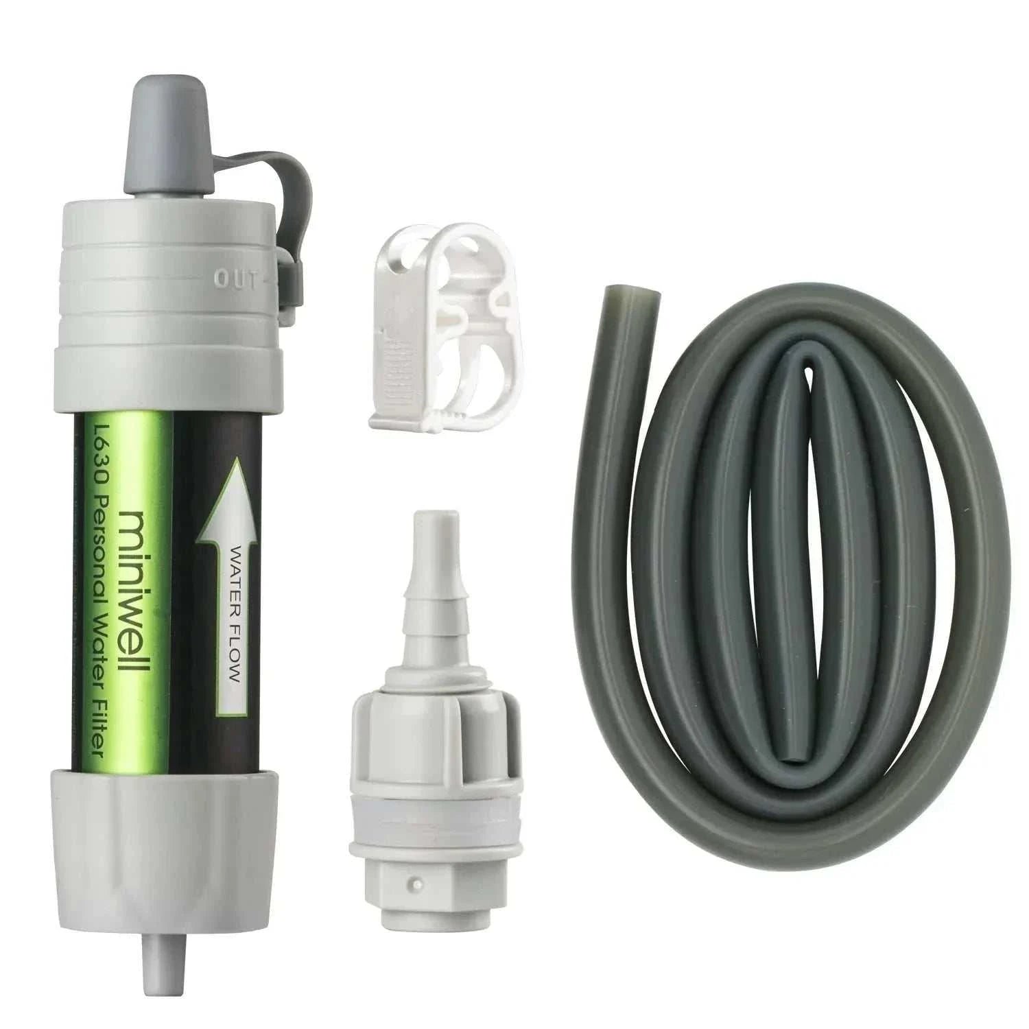 Miniwell L630 portable water filter for hiking and emergencies with 0.1-micron ultrafiltration membrane