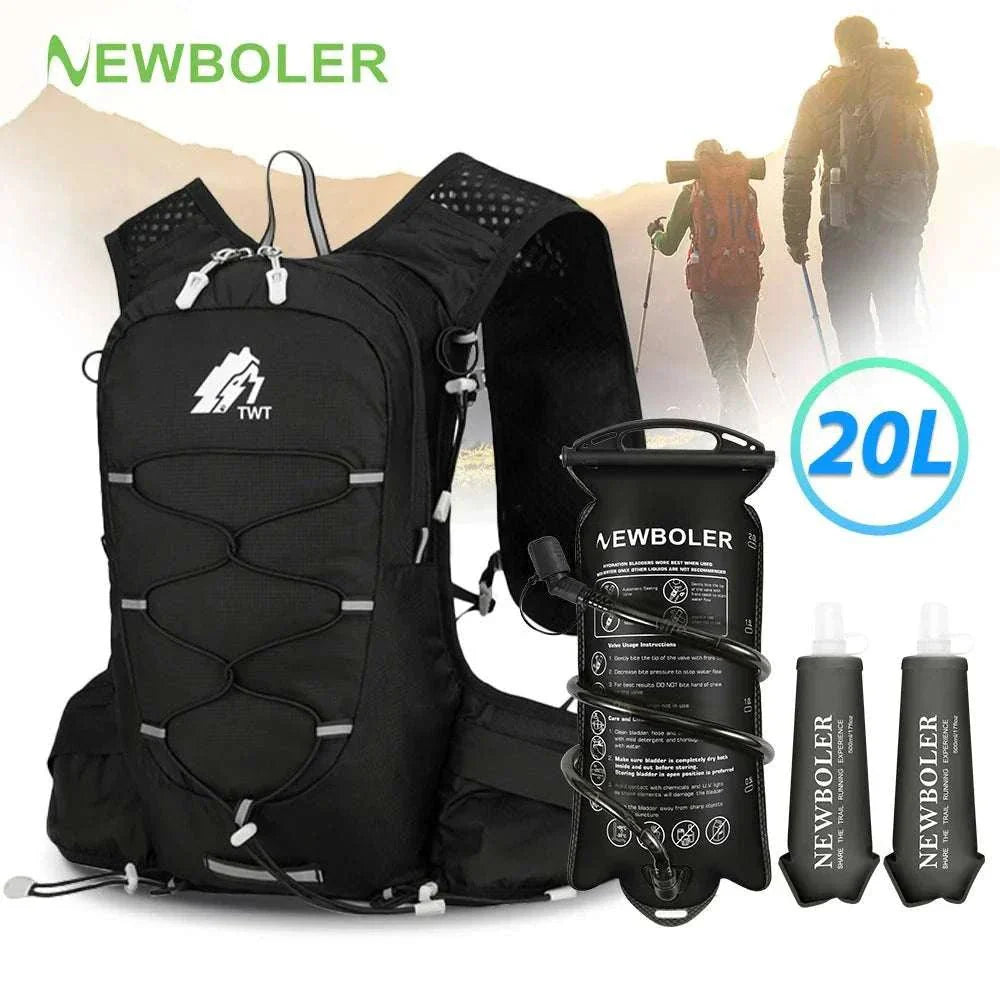 20L Outdoor Backpack NEWBOLER lightweight with reflective stripe and breathable mesh for trail running, cycling, and hiking