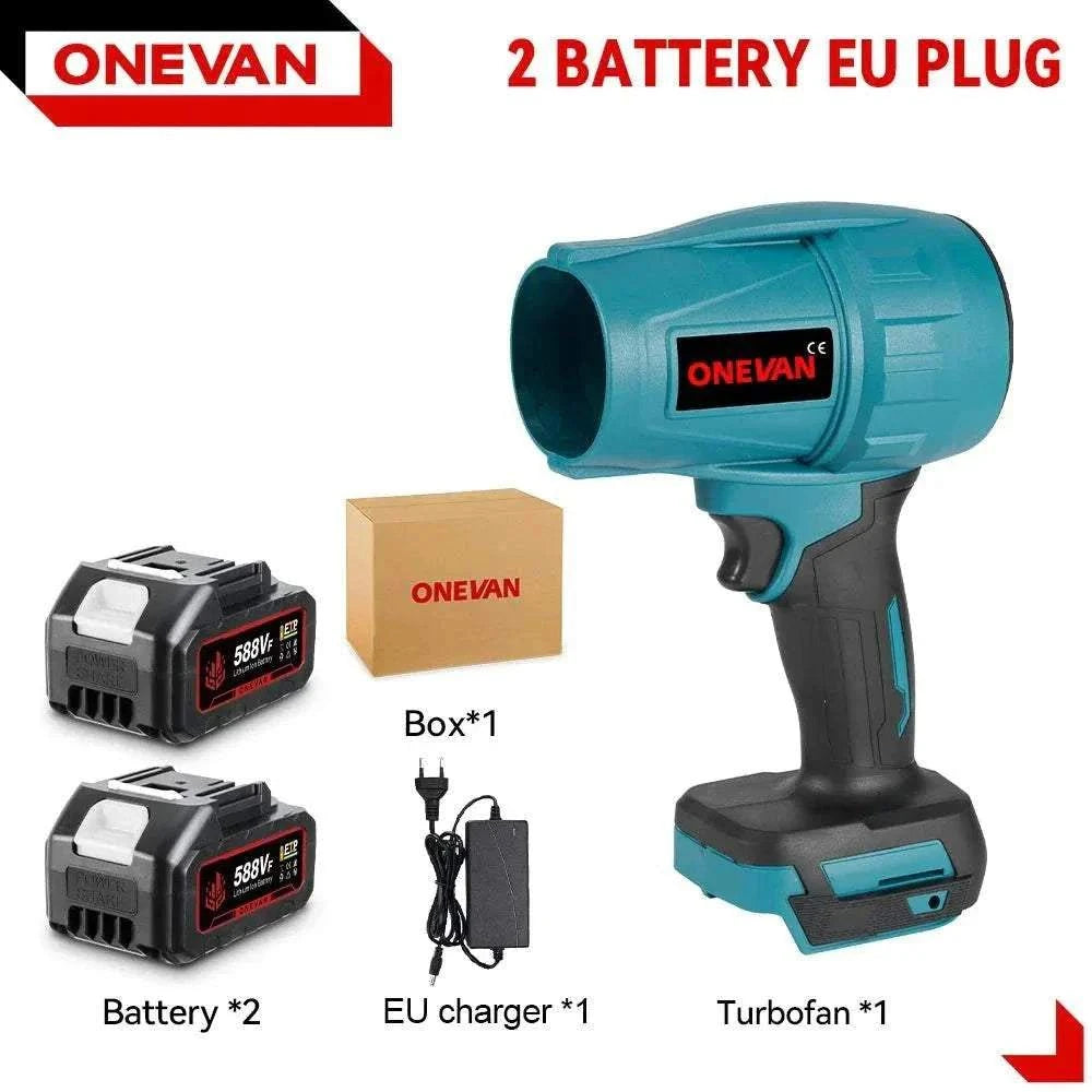 ONEVAN 2000W Brushless Turbo Cordless Leaf Blower with Makita battery compatibility and ergonomic design