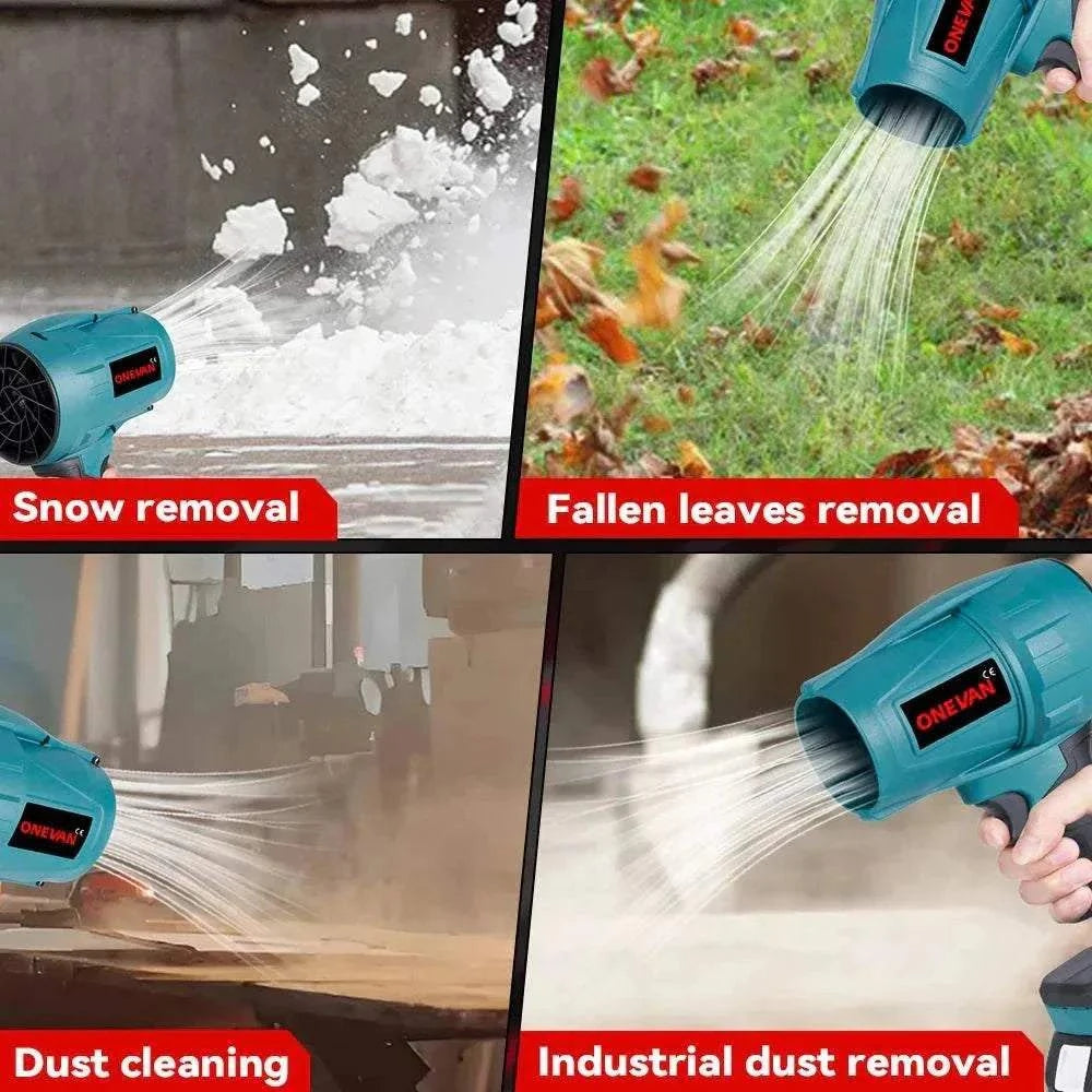 ONEVAN 2000W Brushless Turbo Cordless Leaf Blower with Makita battery compatibility and ergonomic design