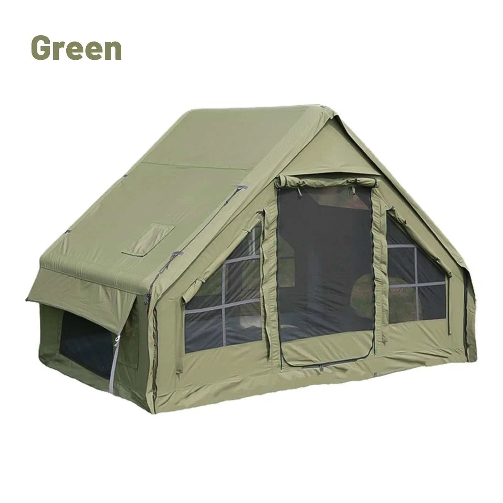 Inflatable family camping tent set up quickly outdoors with spacious interior and weatherproof design